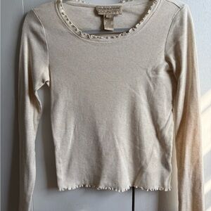 Cream Long Sleeve Top